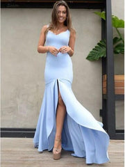 Fabulous Light Blue Open Bottom Low Back Prom Dress for Party ,GDC1130-Dolly Gown
