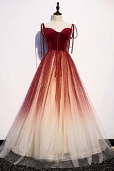 Fairytale Red Gradient Prom Dress -DollyGown