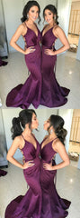 Fall Bridesmaid Dresses,Long Mermaid Purple Bridesmaid Dresses,Backless Bridesmaid Dresses,GDC1041-Dolly Gown