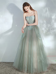 Flowy Light Green Prom Dress - DollyGown
