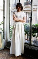 Affordable Flowy Summer Loose Lace Top Floor Length Chiffon Bridal Separates,20082235 - DollyGown