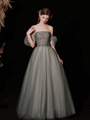 Glitter Dark Grey Princess Ball Gown Prom Dress - DollyGown