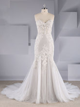 Glitter Strapless Lace Mermaid Wedding Dress for Curvy Brides Fit and Flare Bridal Gown #21011202-Dolly Gown