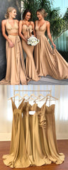Gold Long Mismatched Bridesmaid Dresses,Fall Bridesmaid Dresses,GDC1212-Dolly Gown