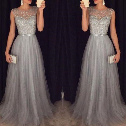 Grey Prom Dress,Long Prom Dress,2021 Prom Dress,Fashion Formal Dress,MA121-Dolly Gown