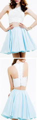 Blue Two Piece Homecoming Dress Sweet 16 Dress Short Homecoming Dress,Short Formal Dresses,SSD004-Dolly Gown