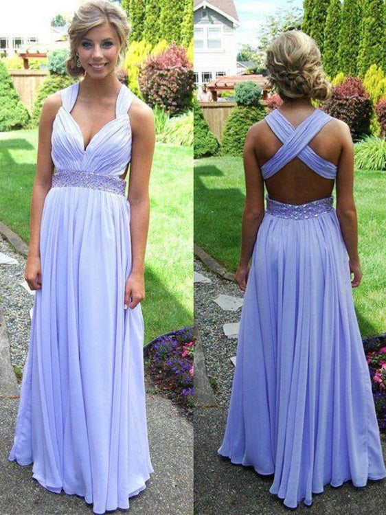 Lavender Prom Dress Chiffon Prom Dress 2021 Evening Dress Graduacion Dresses MA118-Dolly Gown