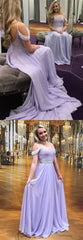 Lavender Sparkly Chiffon A-line Unique Prom Dress Evening Dresses,GDC1084-Dolly Gown