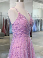 Lilac Spaghetti straps Formal Dress Prom Dress - Dollygown