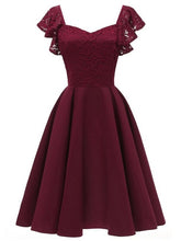 Luscious Short Maroon Prom Dress with Ruffle Straps Vintage 50s Short Bridesmaid Dresses 1626B-Dolly Gown