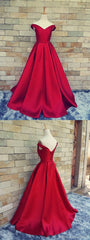Red Ball Gown Prom Dress Off the Shoulder Prom Dress Long Prom Dress MA001-Dolly Gown