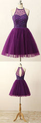 Purple Prom Dress Juniors Prom Dress Short Prom Dress Short Homecoming Dress MA031-Dolly Gown