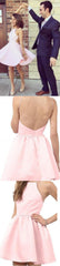 Short Prom Dress Pink Prom Dress Backless Prom Dress Short Homecoming Dress,MA050