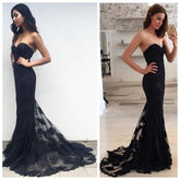 Black Prom Dress,Lace Prom Dress,Strapless Prom Dress,Long Prom Dress,MA056-Dolly Gown