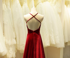 Red Simple Prom Dress Red Long Evening Dress Formal Dress Robe De Soiree Rouge,MA096-Dolly Gown