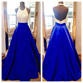 Backless Prom Dress,Royal Blue Prom Dress,Long Prom Dress,Halter Prom Dress,MA101-Dolly Gown
