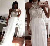 White Prom Dress Long Formal Dress Elegant Prom Dress Sparkly Evening Dress,MA120