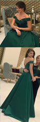 Emerald Green Prom Dress,Off Shoulder Prom Dress,Ball Gown Prom Dress,Long Prom Dress,MA140-Dolly Gown