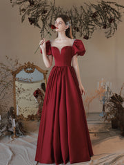 Maroon Cinderella Princess Prom Dress - DollyGown