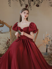 Maroon Cinderella Princess Prom Dress - DollyGown