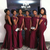 Mermaid Burgundy Bridesmaid Dresses for Curvy Ladies,FS095-Dolly Gown