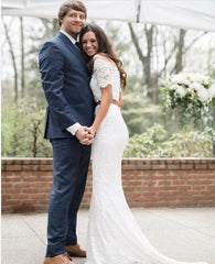 Mermaid Lace Off The Shoulder Two Piece Wedding Dress Affordable Bridal Separates online,20082557-Dolly Gown