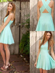 Mint Bridesmaid Dresses Summer Short Bridesmaid Dresses Robe De Demoiselle D'Honneur Courte Fs014-Dolly Gown