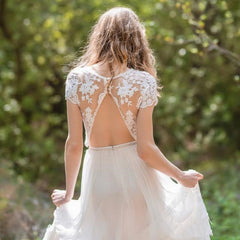 Modern Romantic Two Piece Lace Wedding Dress with Open Back,20082696-Dolly Gown