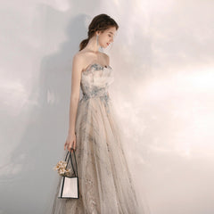 New Arrival Dusty Strapless Light Prom Dress -DollyGown