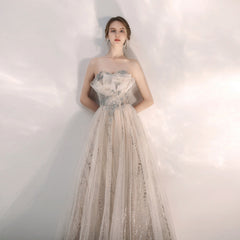 New Arrival Dusty Strapless Light Prom Dress -DollyGown