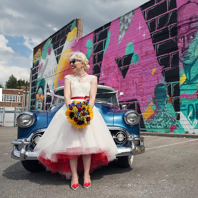 Robe de mariée rustique en dentelle à pois, longueur thé, nouvelle