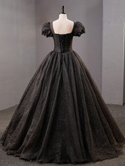 Black Ball Gown Square Neck Quinceanera Dress Sweet 16 Dress - DollyGown