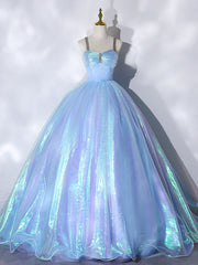 Light Blue Ruch Bust Ball Gown Qucinceanera Dress Sweet 16 Dress - DollyGown