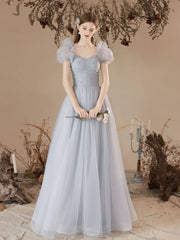 Fairy Princess Tule Grey Formal Dress Long Party Dress - DollyGown