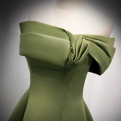 Off Shoulders Olive Green Formal Prom Dress - DollyGown