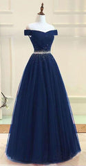 Off Shoulders Red Tulle Floor Length Prom Dress,8TH Grade Dance Dress,GDC1278-Dolly Gown