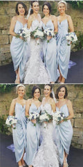 Pale Blue Boho Summer Chiffon Bridesmaid Dresses Bohemian Bridesmaid Dresses GDC1293-Dolly Gown