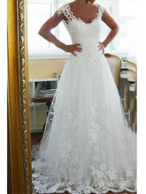 Perfect Vintage Lace Open Back Long A-line Wedding Dress,GDC1269-Dolly Gown