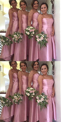 Pink Strapless High Low Bridesmaid Dresses, Brautjungfernkleider,GDC1027-Dolly Gown