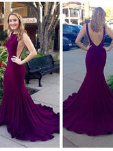 Plum Prom Dress Formal Dress Backless Prom Dress Mermaid Prom Dress MA103-Dolly Gown