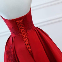 Red Puffy Prom Dress Lace Sweet 16th Ball Gown for Prom - DollyGown