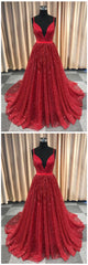Red Sequins Evening Dress Prom Dress - Dollygown