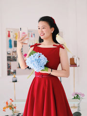 Retro Mrs. Maisel Red Vintage Dress - DollyGown