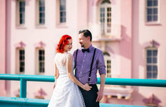 Rockabilly White Short Polka Dot 50s Style Cap Sleeves Wedding Dress 20110225-Dolly Gown