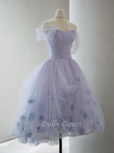 Romantic Lavender Tulle Short Wedding Dress - DollyGown