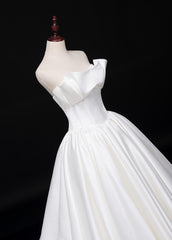 Romantic Unique Satin Ball Gown Cathedral Train Wedding Dress with Long Train #21011205-Dolly Gown