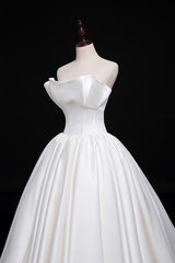 Romantic Unique Satin Ball Gown Cathedral Train Wedding Dress with Long Train #21011205-Dolly Gown