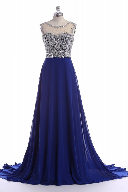 Flowy Royal Blue Chiffon Evening Dress Long Prom Dress Flowy Royal Blue Chiffon Evening Dress Long Prom Dress
