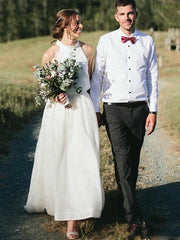 Rustic Casual Country Style Halter Crop Top Bridal Separates Two Piece Wedding Dress,20082697-Dolly Gown