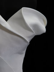 Sheath Simple One Shoulder Silk Bridal Dress - DollyGown